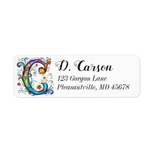Whimsical Monogram C Return Address Label