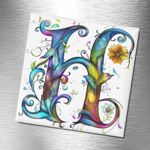 Whimsical Monogram H Magnet