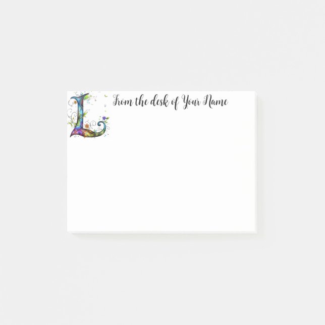 Whimsical Monogram L Post-it Notes (Front)