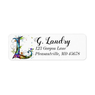 Whimsical Monogram L Return Address Label