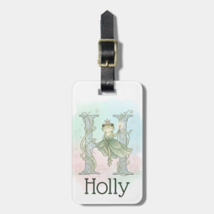 Whimsical Monogram Letter H Luggage Tag