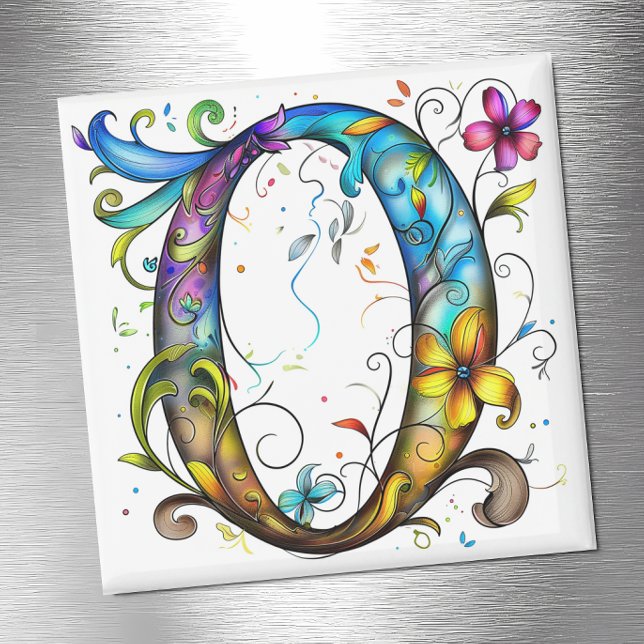 Whimsical Monogram O Magnet (Creator Uploaded)