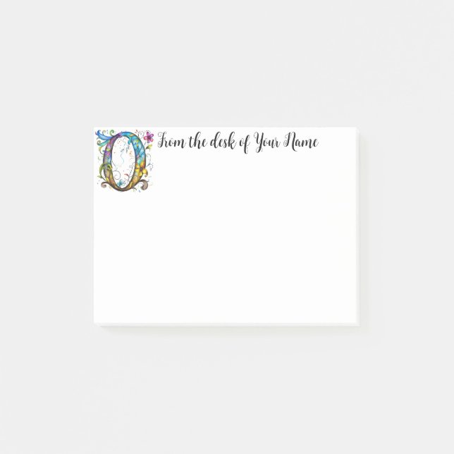 Whimsical Monogram O Post-it Notes (Front)
