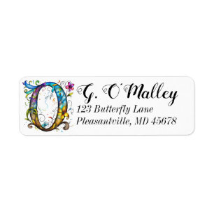 Whimsical Monogram O Return Address Label