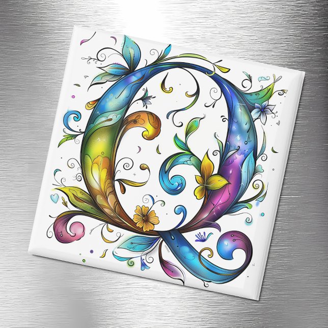 Whimsical Monogram Q Magnet (Creator Uploaded)