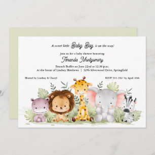 Whimsical Moon and Stars Baby Shower Invitations