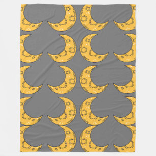 Whimsical Moon Fleece Blanket