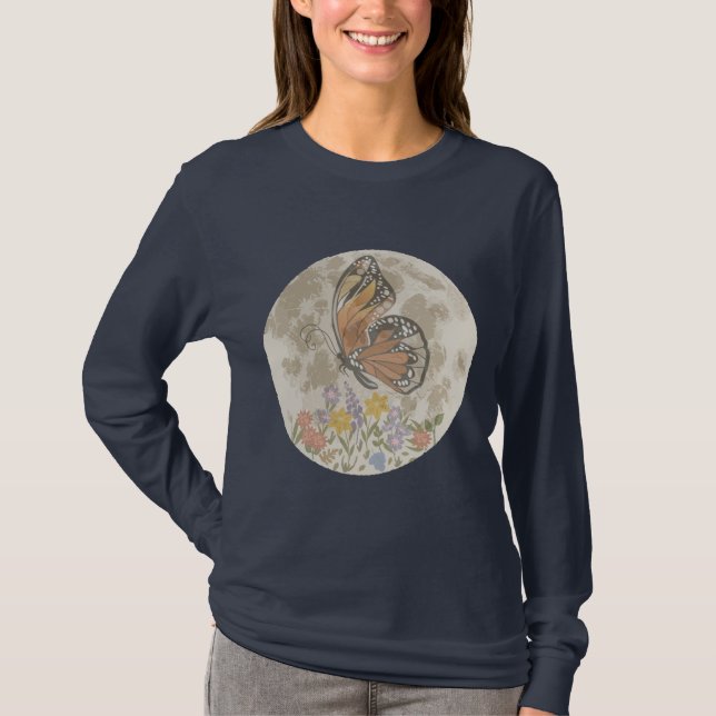 Whimsical Moon Flower T-Shirt (Front)
