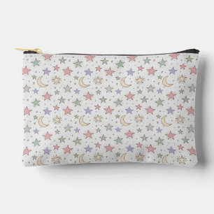 Whimsical Moon Star Pattern Accessory Pouch