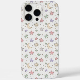 Whimsical Moon Star Pattern iPhone 16 Pro Max Case