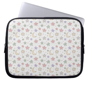 Whimsical Moon Star Pattern Laptop Sleeve