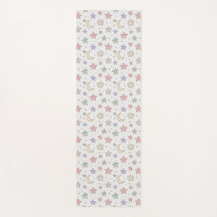 Whimsical Moon Star Pattern Yoga Mat
