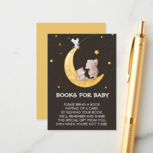 Whimsical Moon Stars Baby Shower Books for Baby Enclosure Card