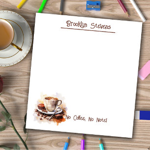 Whimsical Morning Coffee Themed Notepad