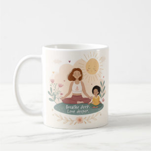 Whimsical Mother Child Meditation Art Coffee Mug
