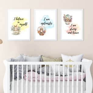 Whimsical Motivational Animal Affirmation Prints 