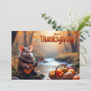 Whimsical Mouse – Autumn Forest Holiday Card