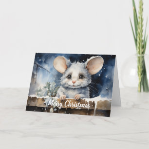 Whimsical Mouse Christmas Card 