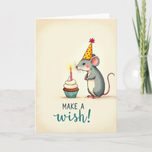 Whimsical Mouse Cupcake Card