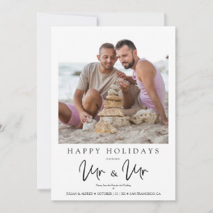 Whimsical MR & MR Gay Christmas Wedding Photo
