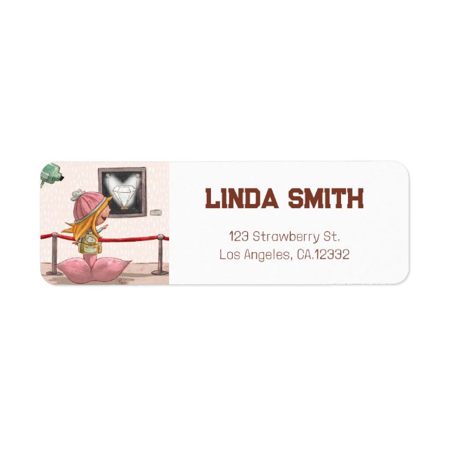 Whimsical Museum Diamond Mermaid Return Address Label (Front)