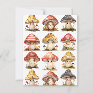 Whimsical Mushies Holiday Card