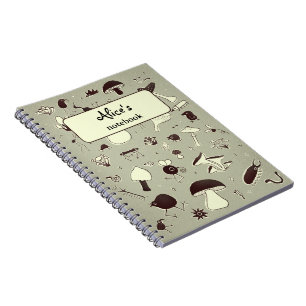 Whimsical Mushroom and Forest Creatures Notebook