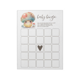 Whimsical Mushroom Baby Bingo Notepad