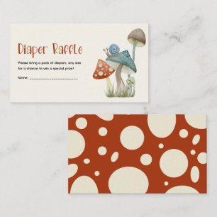 Whimsical Mushroom Baby Shower Diaper Raffle Enclosure Card