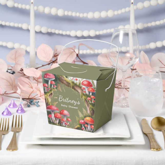 Whimsical Mushroom Baby Shower Favour Box (Wedding)