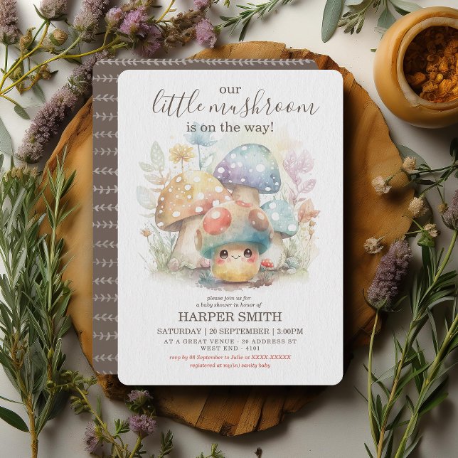Whimsical Mushroom Baby Shower Invitation (Creator Uploaded)