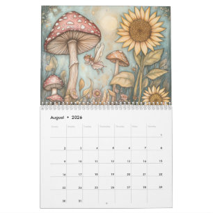 Whimsical Mushroom Calendar, Mushroom  Calendar