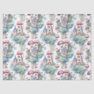 Whimsical Mushroom Cottage Pattern (10) Tissue Paper