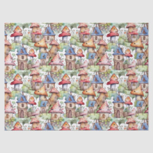 Whimsical Mushroom Cottage Pattern (1) Tissue Paper