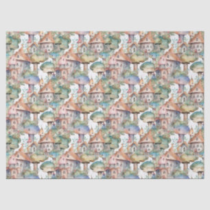 Whimsical Mushroom Cottage Pattern (3) Tissue Paper