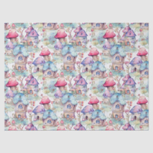 Whimsical Mushroom Cottage Pattern (6) Tissue Paper