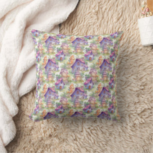 Whimsical Mushroom Cottage Pattern (7) Cushion