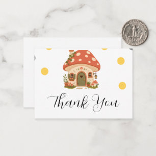 Whimsical Mushroom Cottage Thank You Card