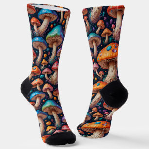 Whimsical Mushroom Crew Socks