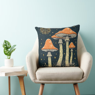 Whimsical Mushroom Fantasy Aesthetic for Nature an Cushion