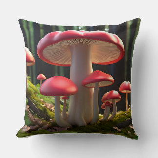 Whimsical Mushroom Forest Pillow – Cute Design