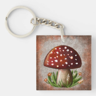 Whimsical Mushroom & Fungi Motif – Nature-Inspired Key Ring