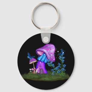 Whimsical Mushroom  Key Ring
