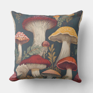 Whimsical Mushroom Pattern Design Cushion