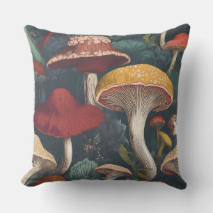 Whimsical Mushroom Pattern Design Cushion