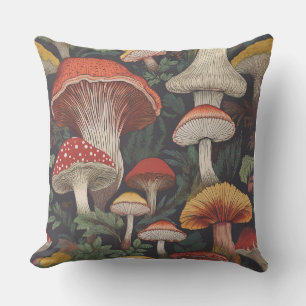 Whimsical Mushroom Pattern Design Cushion