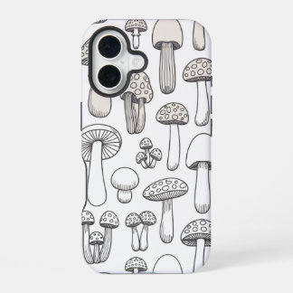 Whimsical Mushroom Pattern iPhone 16 Case