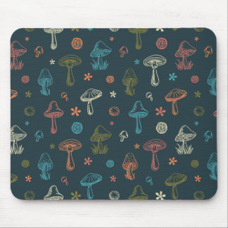 Whimsical Mushroom pattern Mouse Pad