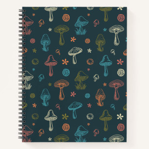 Whimsical Mushroom pattern Notebook