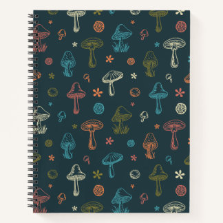 Whimsical Mushroom pattern Notebook